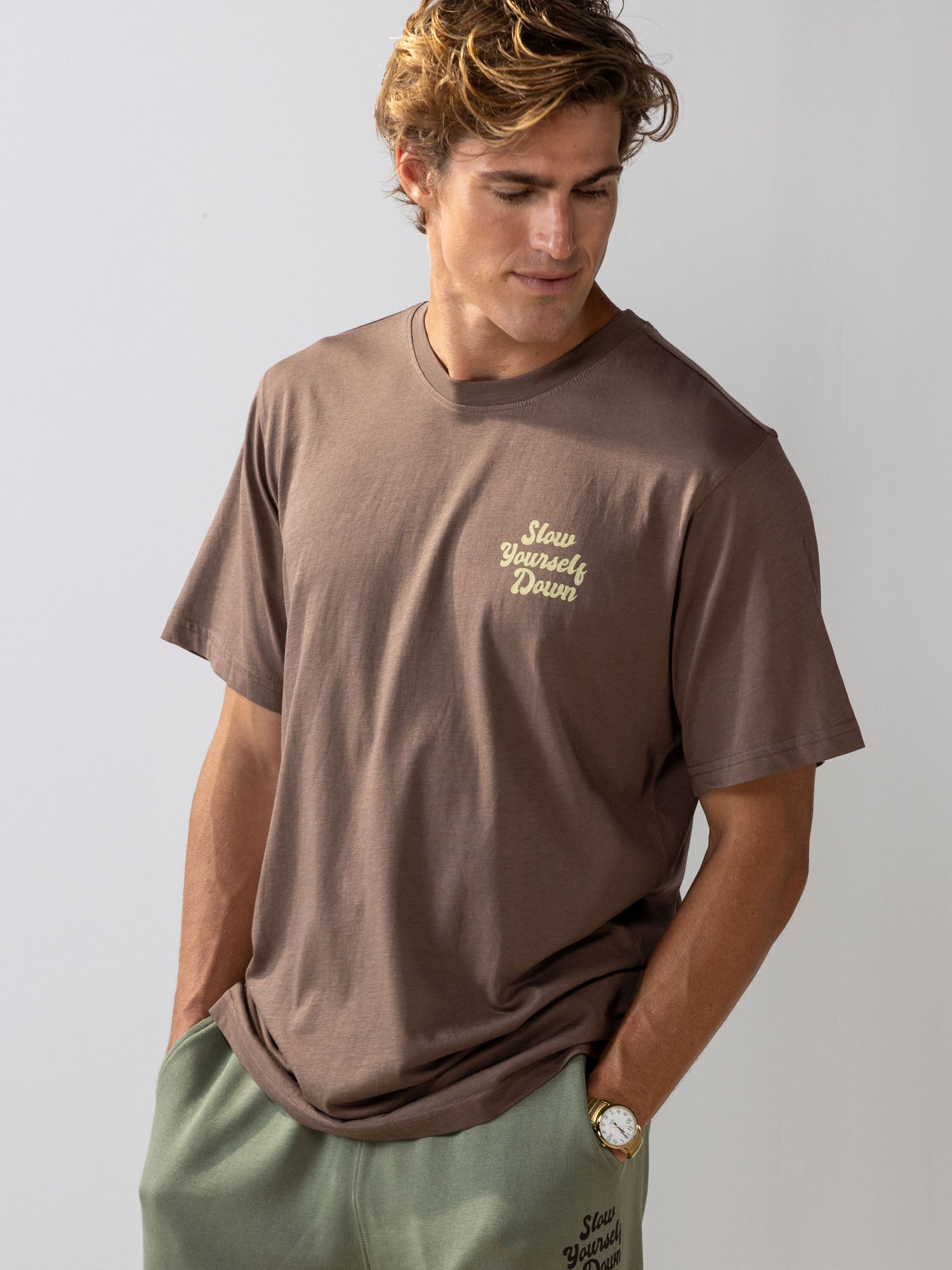 Coffee Retro Tee | Organic Cotton | Slow Yourself Down - Mens Shirts