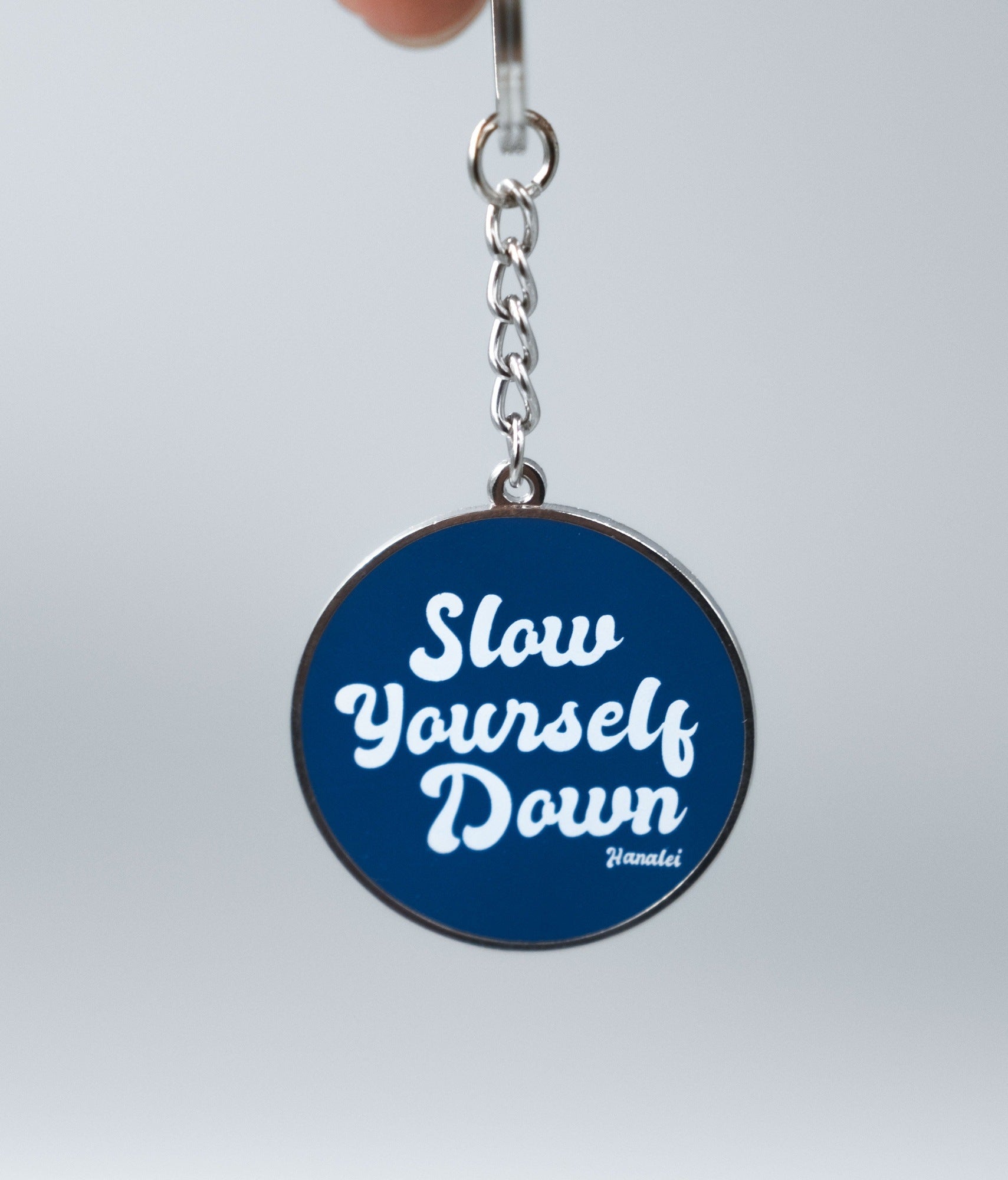 Small Blue Circle Keychain Keychains - Slow Yourself Down