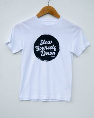 Kids Retro Distressed Logo Tee Kids Shirts - Slow Yourself Down