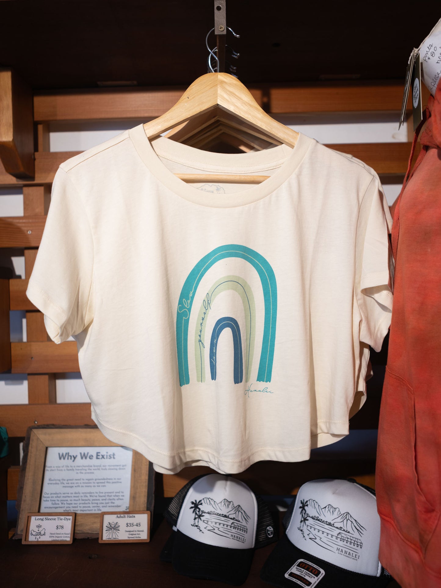 Dainty Rainbow Moon Crop | Organic Cotton | Slow Yourself Down - Womens Shirts