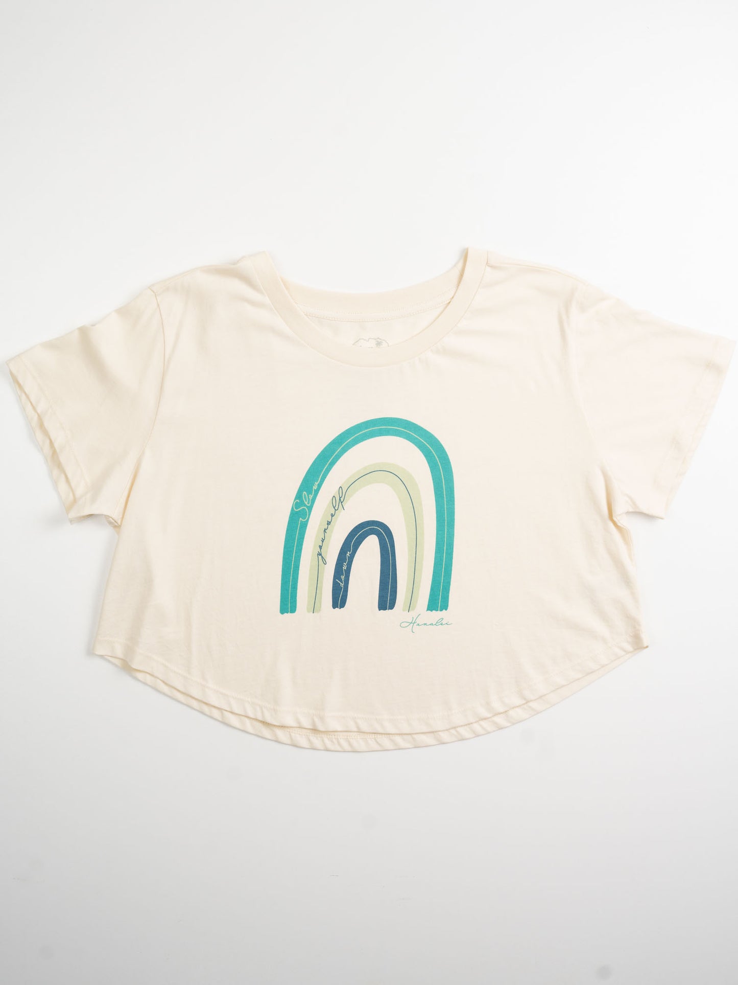 Dainty Rainbow Moon Crop | Organic Cotton | Slow Yourself Down - Womens Shirts