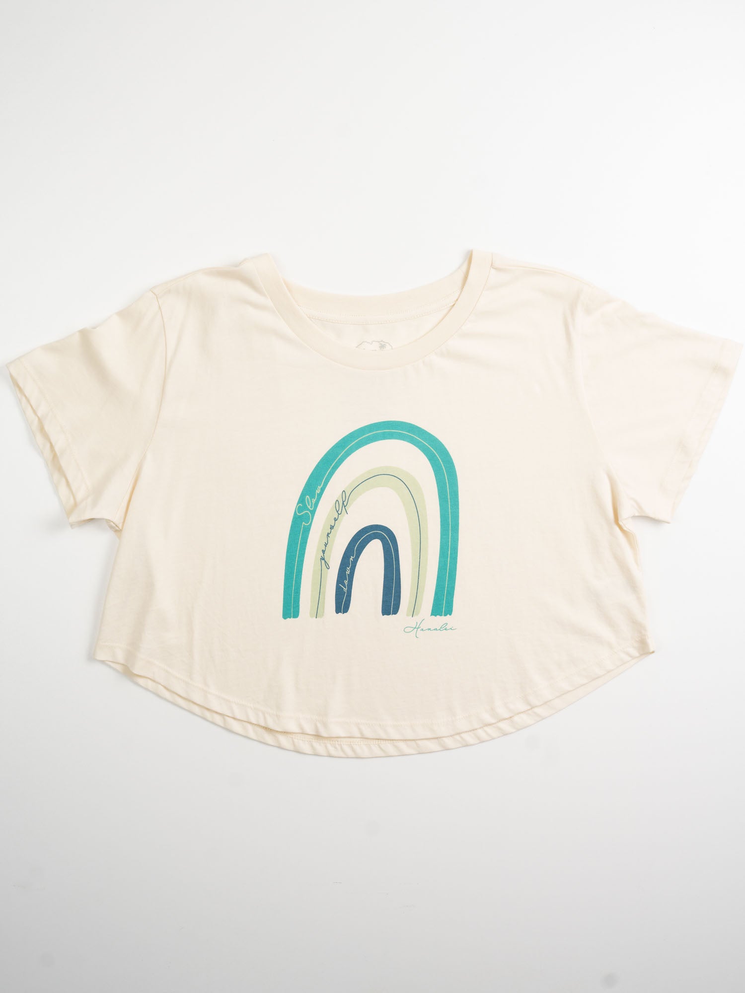 Dainty Rainbow Moon Crop | Organic Cotton | Slow Yourself Down - Womens Shirts