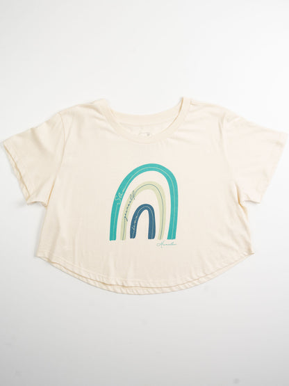Dainty Rainbow Moon Crop | Organic Cotton | Slow Yourself Down - Womens Shirts