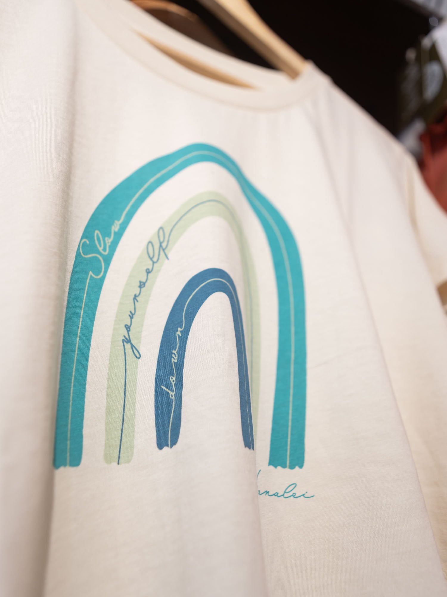 Dainty Rainbow Moon Crop | Organic Cotton | Slow Yourself Down - Womens Shirts