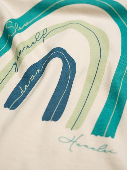 Dainty Rainbow Moon Crop | Organic Cotton | Slow Yourself Down - Womens Shirts