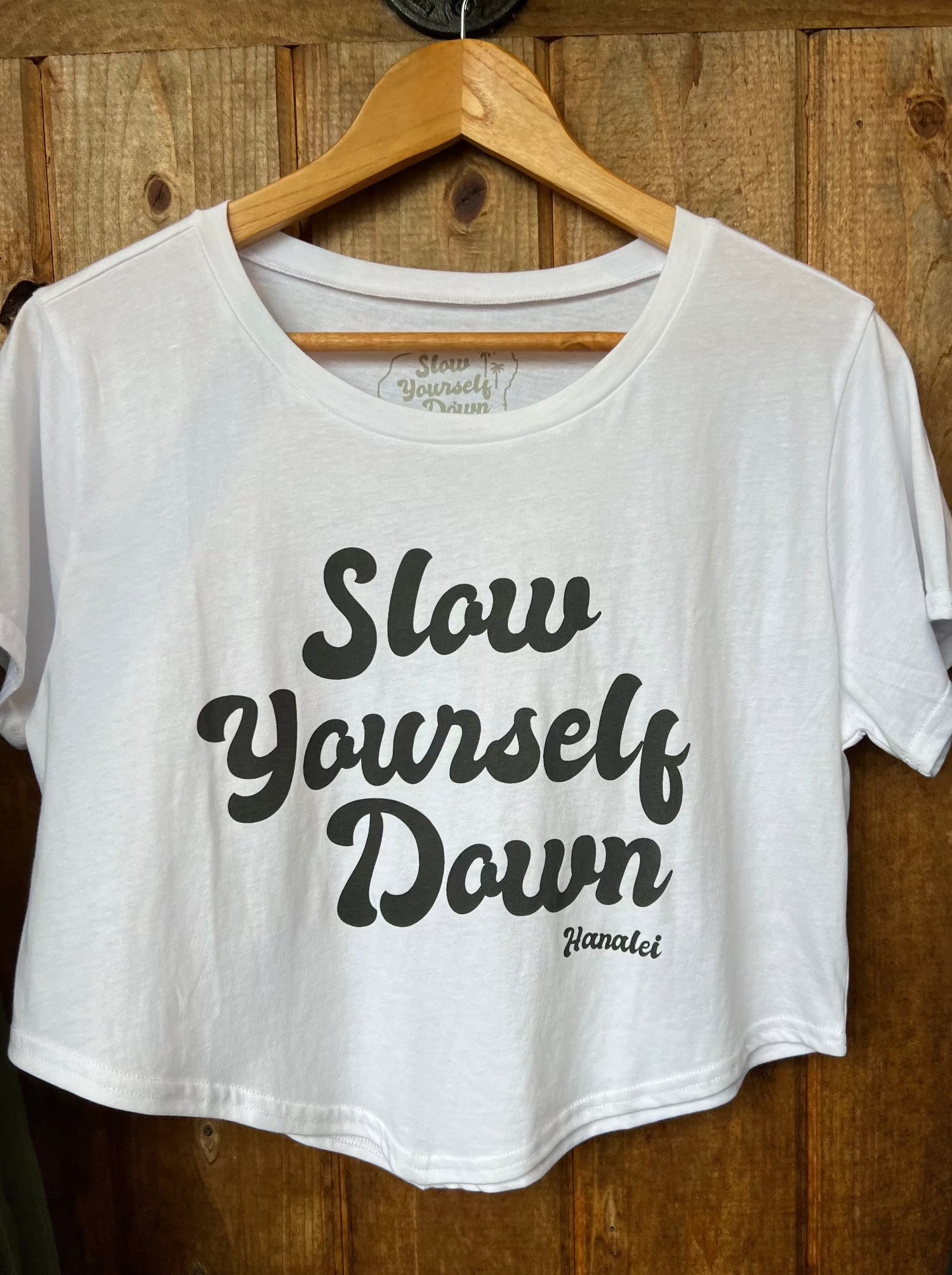 Retro Moon Crop Womens Shirts - Slow Yourself Down
