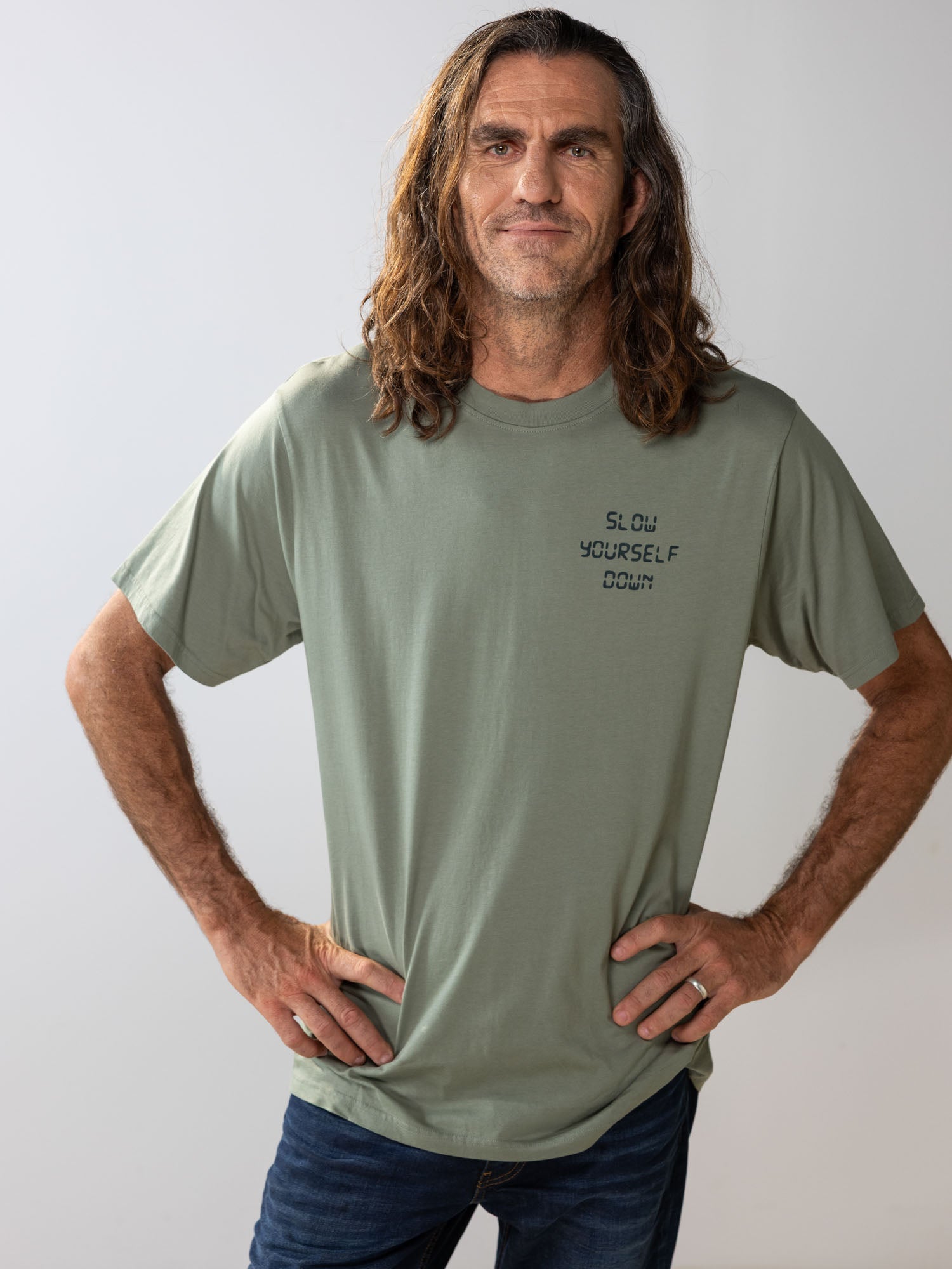 Flip Phone Tee | Organic Cotton | Slow Yourself Down - Mens Shirts