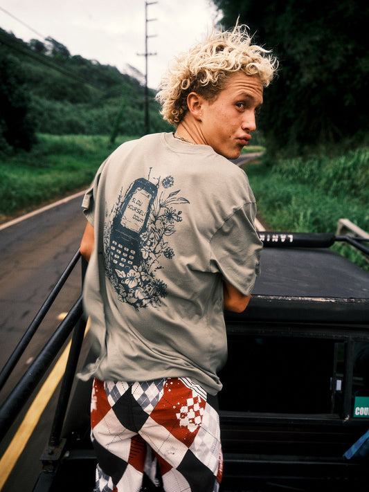 Flip Phone Tee | Organic Cotton | Slow Yourself Down - Mens Shirts