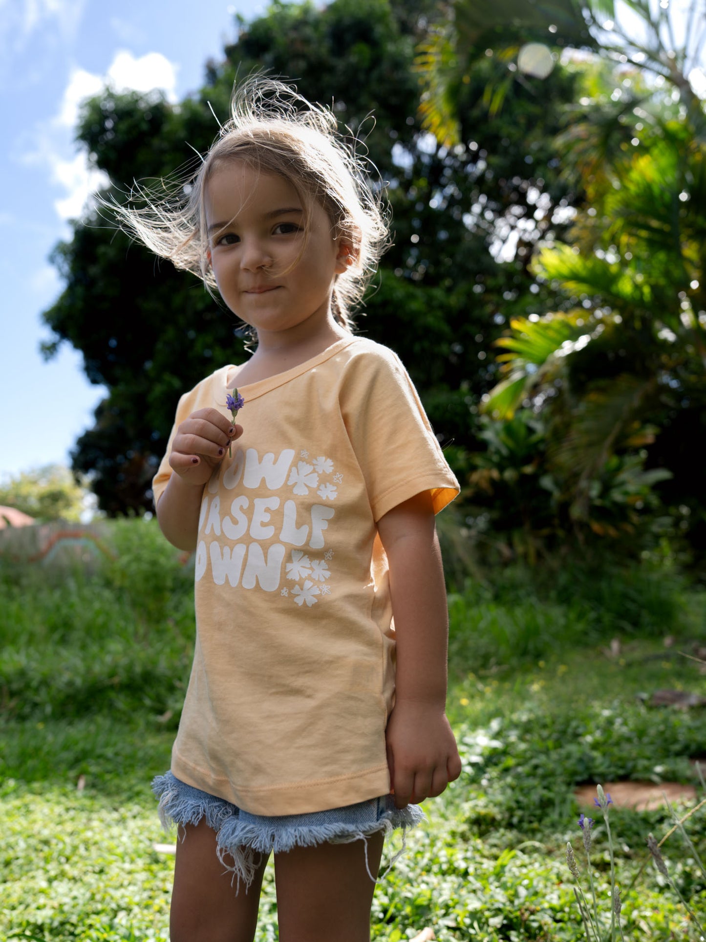 Girls Groovy SYD Scoop Neck Tee | Organic Cotton | Slow Yourself Down - Kids Shirts