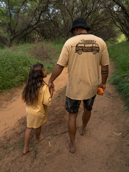 Girls Groovy SYD Scoop Neck Tee | Organic Cotton | Slow Yourself Down - Kids Shirts