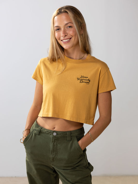 Hammock Crop Tee | Organic Cotton | Slow Yourself Down - Womens Shirts