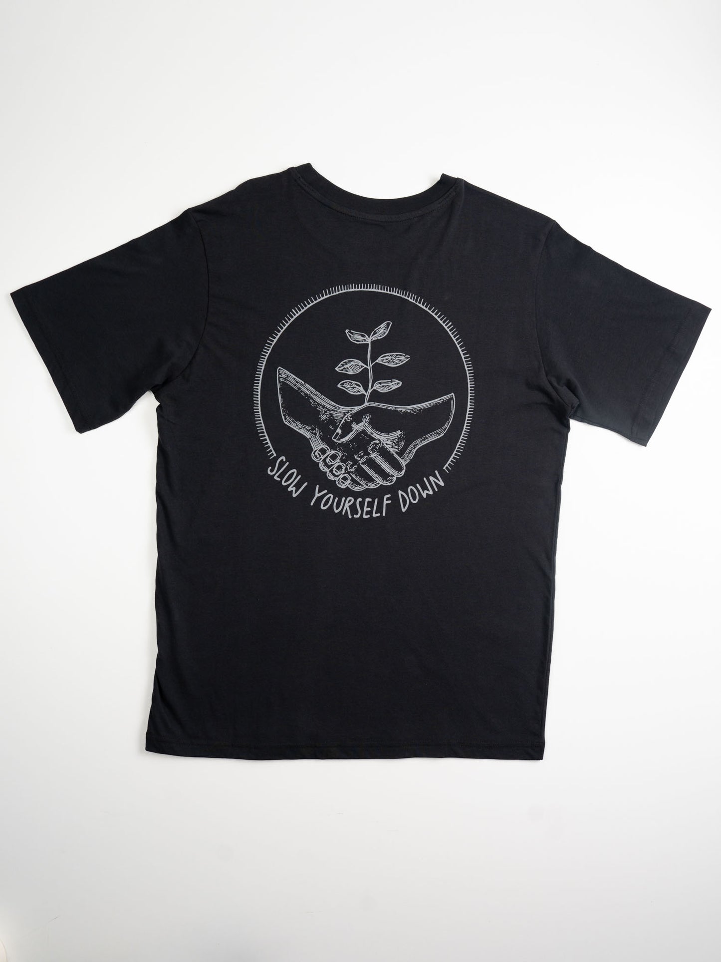 Handshake Tee | Organic Cotton | Slow Yourself Down - Mens Shirts