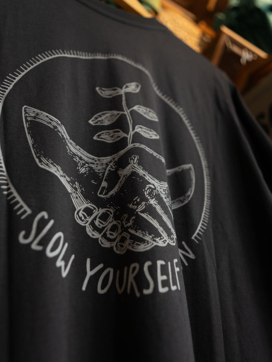Handshake Tee | Organic Cotton | Slow Yourself Down - Mens Shirts