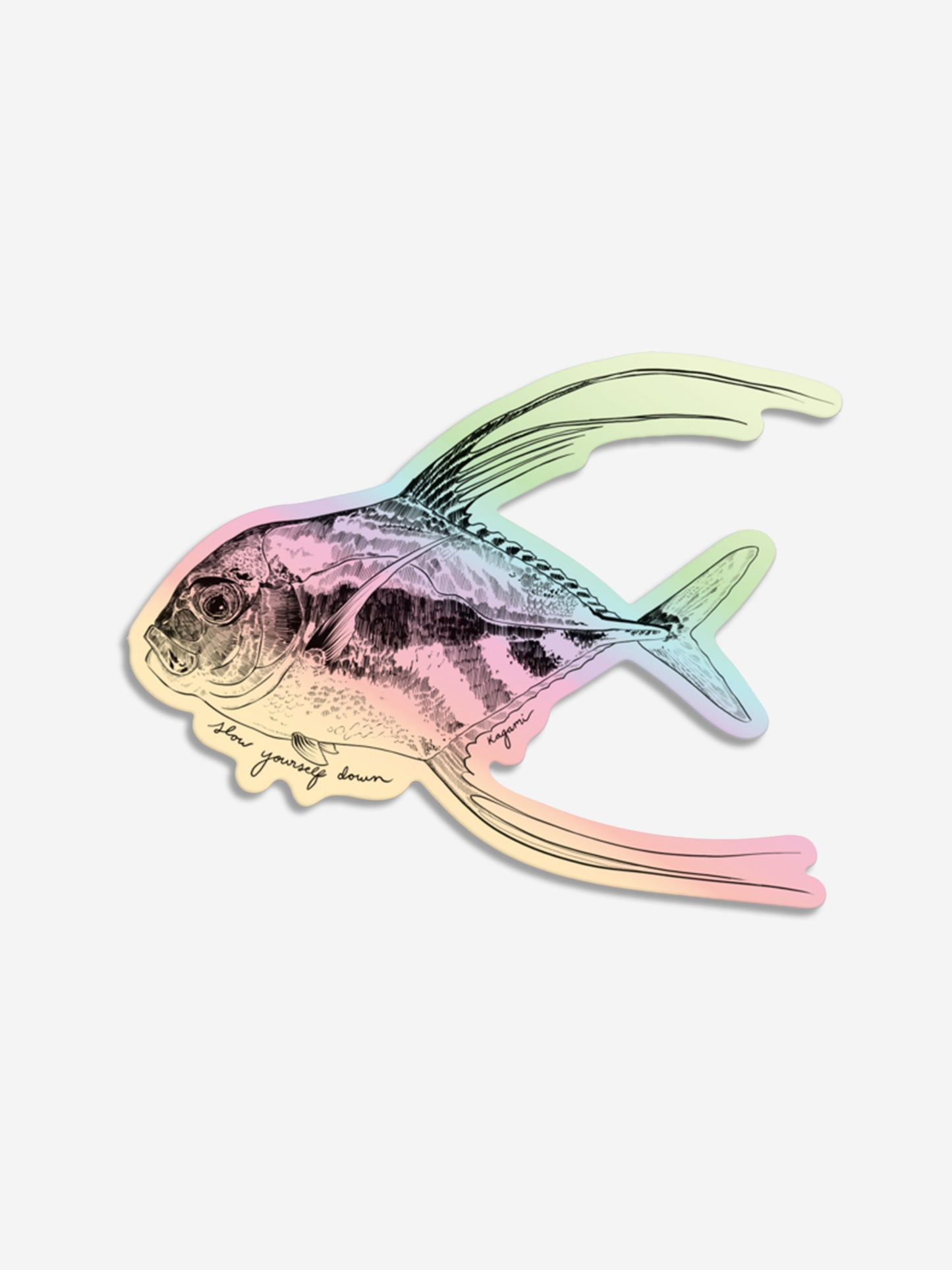 Kagami Hologram Sticker | Slow Yourself Down