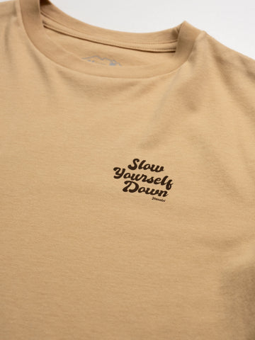 Kids Natural Retro Tee | Organic Cotton | Slow Yourself Down - Kids Shirts