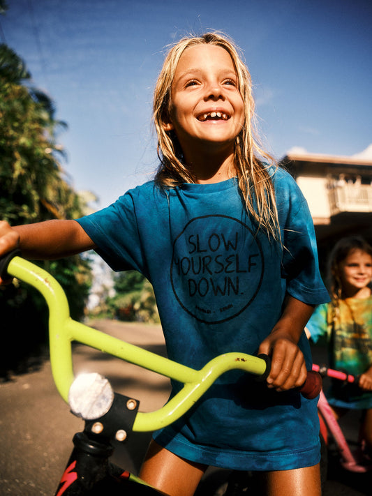 Kids Outline Circle Tie Dye Tee | Organic Cotton | Slow Yourself Down - Kids Shirts