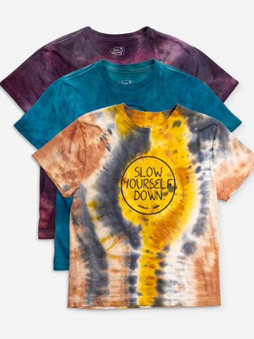 Kids Outline Circle Tie Dye Tee | Organic Cotton | Slow Yourself Down - Kids Shirts