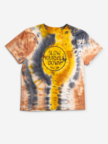 Kids Outline Circle Tie Dye Tee | Organic Cotton | Slow Yourself Down - Kids Shirts