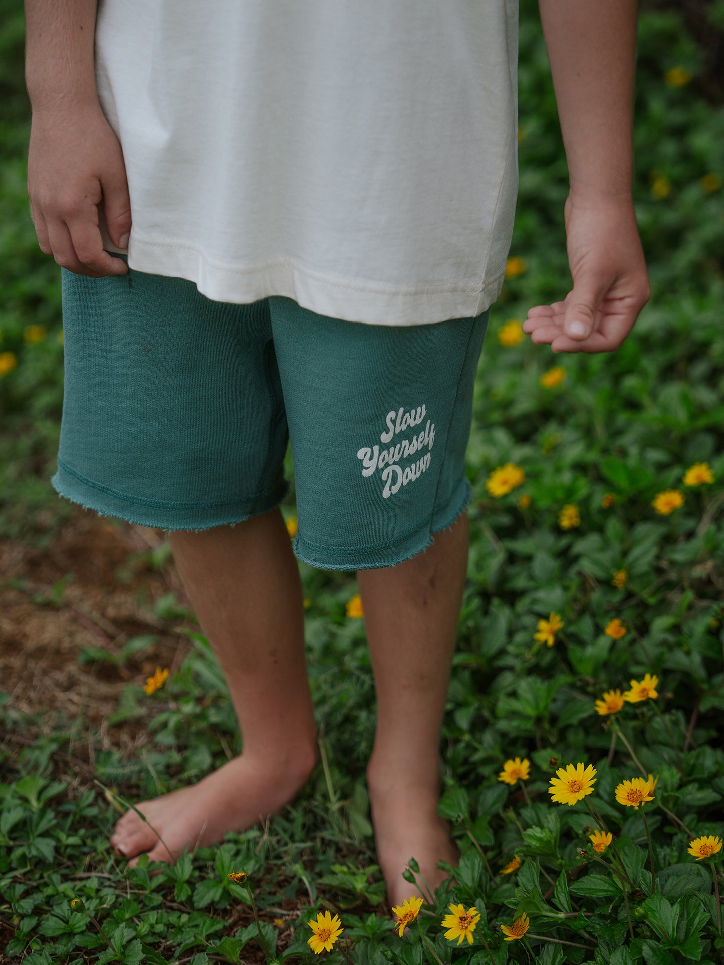 Kids Retro Sweatshorts | Organic Cotton | Slow Yourself Down - Youth Sweats