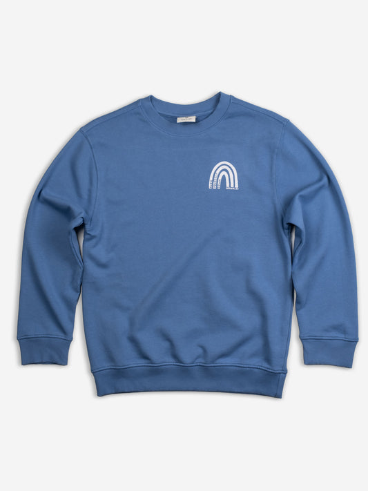Kids Rustic Rainbow Crewneck | Organic Cotton | Slow Yourself Down - Kids Sweatshirts