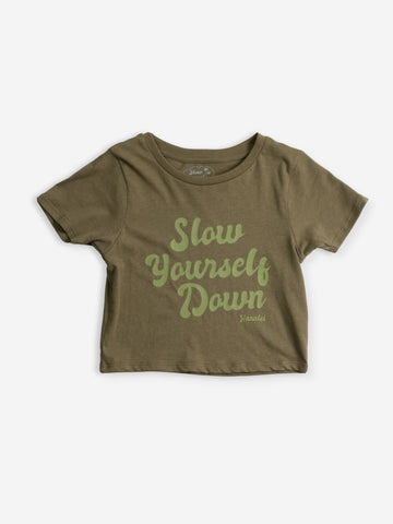 Kids SYD Tee Crop Cut | Organic Cotton | Slow Yourself Down - Kids Shirts