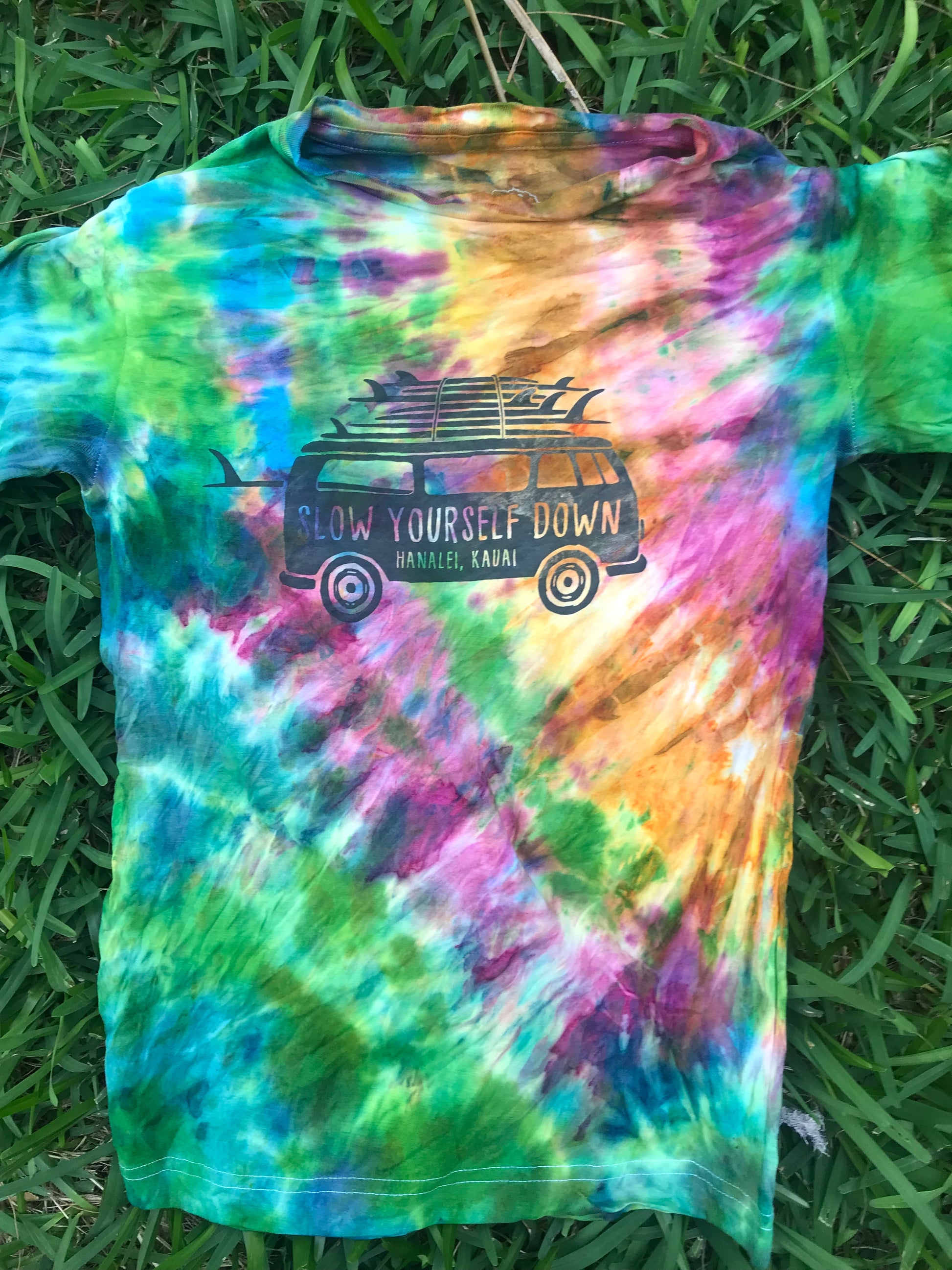 Kids Surf Van Tee Tie-Dye | Organic Cotton | Slow Yourself Down - Kids Shirts