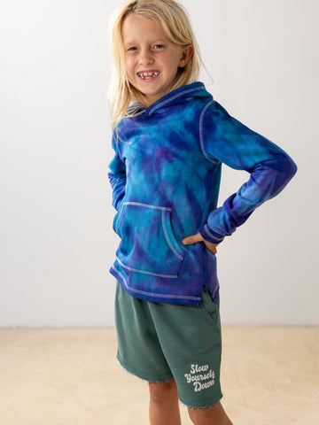 Kids Tie Dye Hoodie | Organic Cotton | Slow Yourself Down - Youth Hoodie