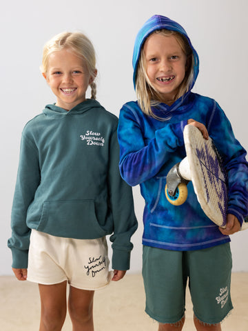 Kids Tie Dye Hoodie | Organic Cotton | Slow Yourself Down - Youth Hoodie