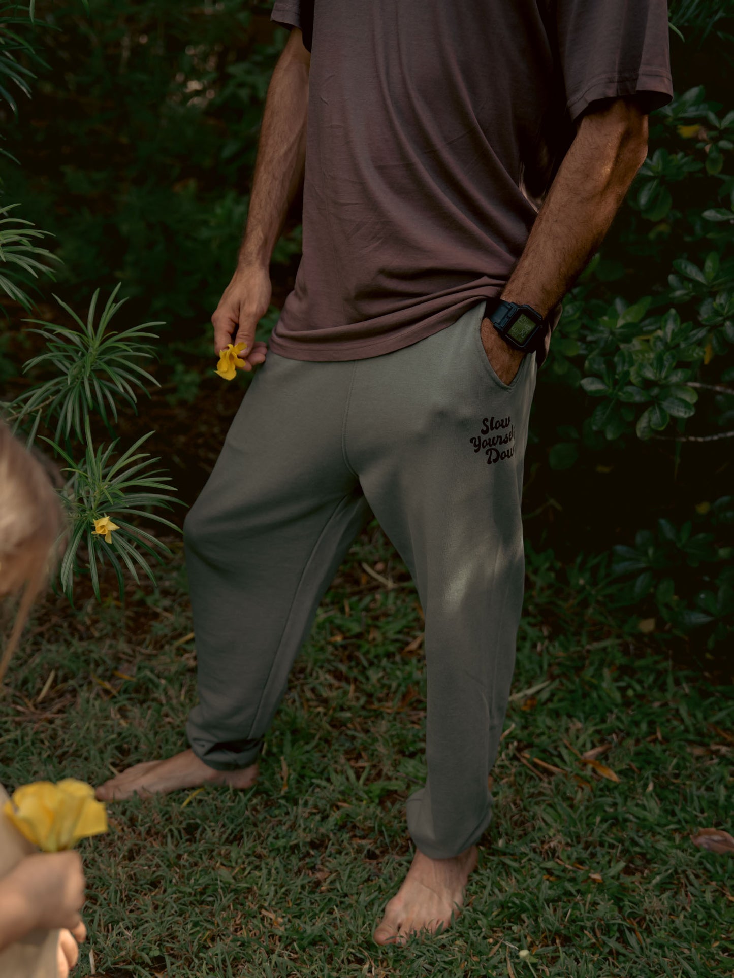 Mens Retro Sweatpants | Organic Cotton | Slow Yourself Down - Mens Sweatpants