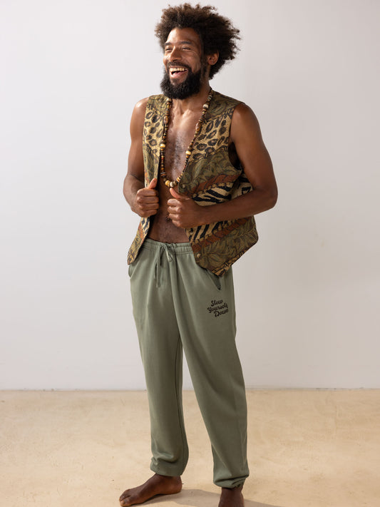 Mens Retro Sweatpants | Organic Cotton | Slow Yourself Down - Mens Sweatpants