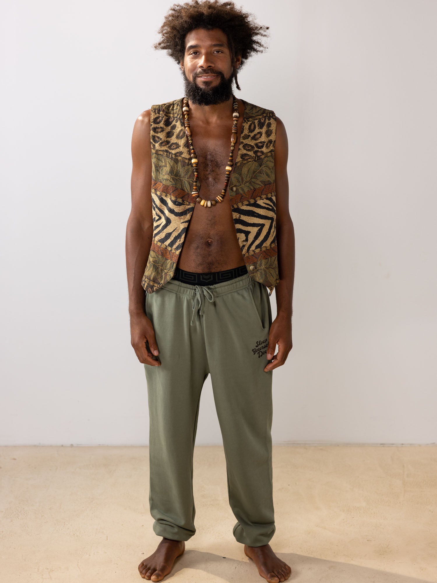 Mens Retro Sweatpants | Organic Cotton | Slow Yourself Down - Mens Sweatpants