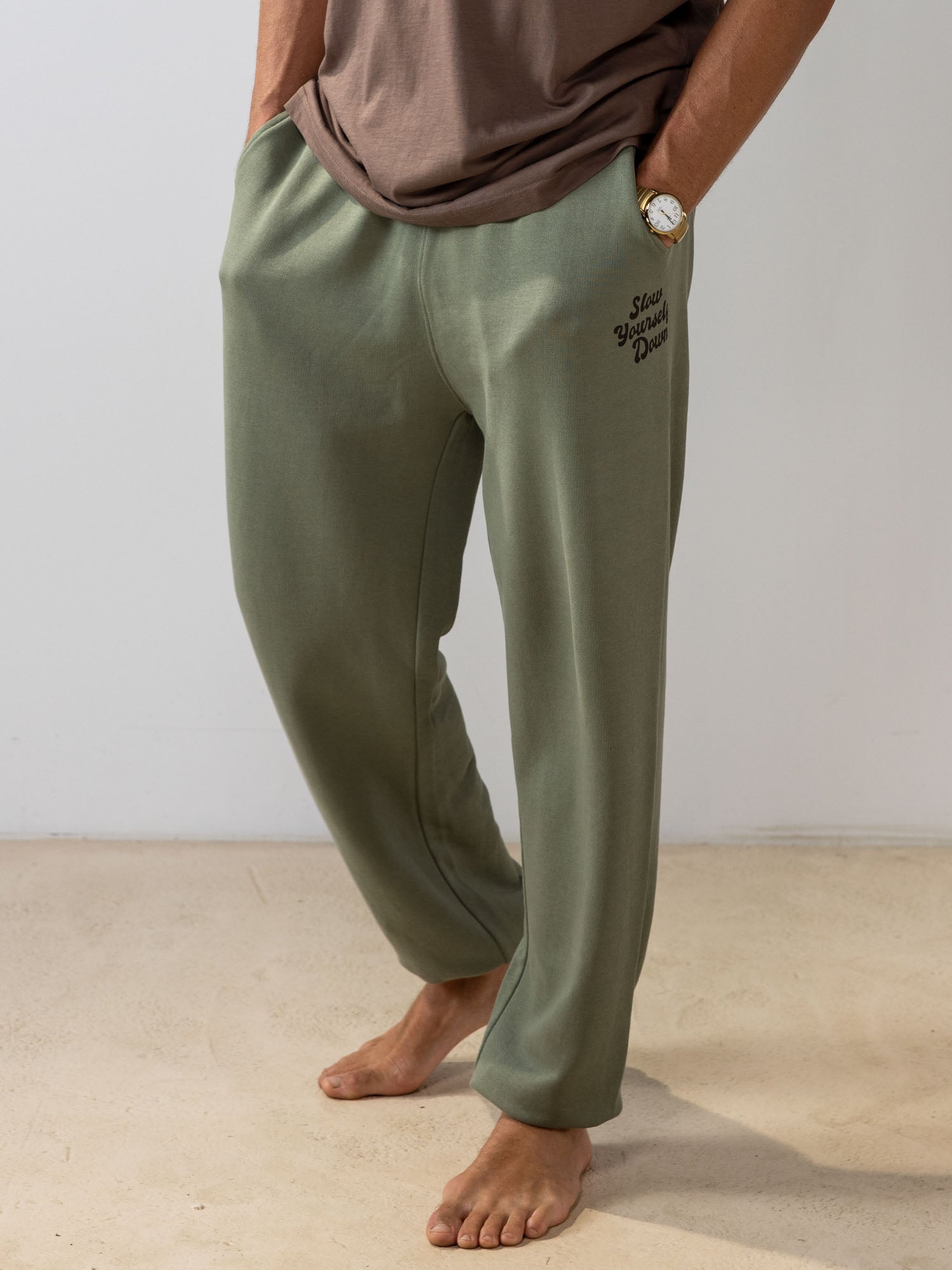 Mens Retro Sweatpants | Organic Cotton | Slow Yourself Down - Mens Sweatpants