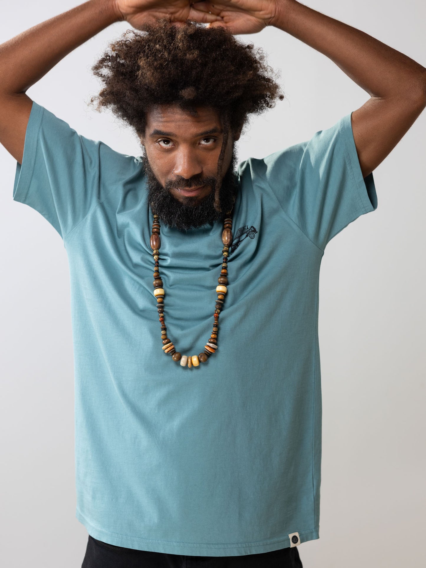 Mineral Blue Surf Van Tee | Organic Cotton | Slow Yourself Down - Mens Shirts