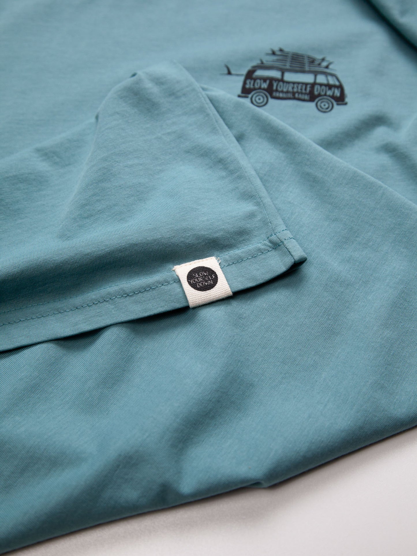 Mineral Blue Surf Van Tee | Organic Cotton | Slow Yourself Down - Mens Shirts