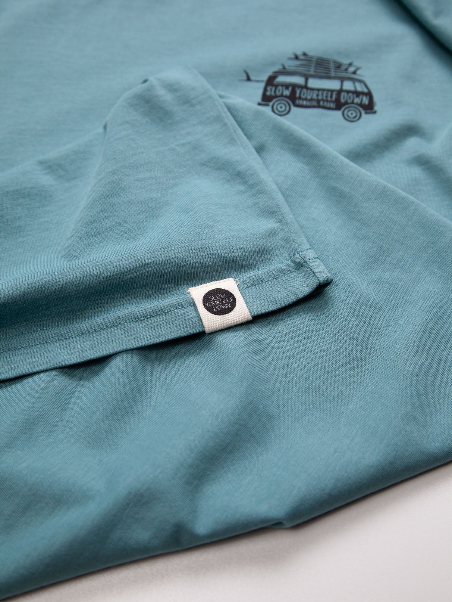 Mineral Blue Surf Van Tee | Organic Cotton | Slow Yourself Down - Mens Shirts