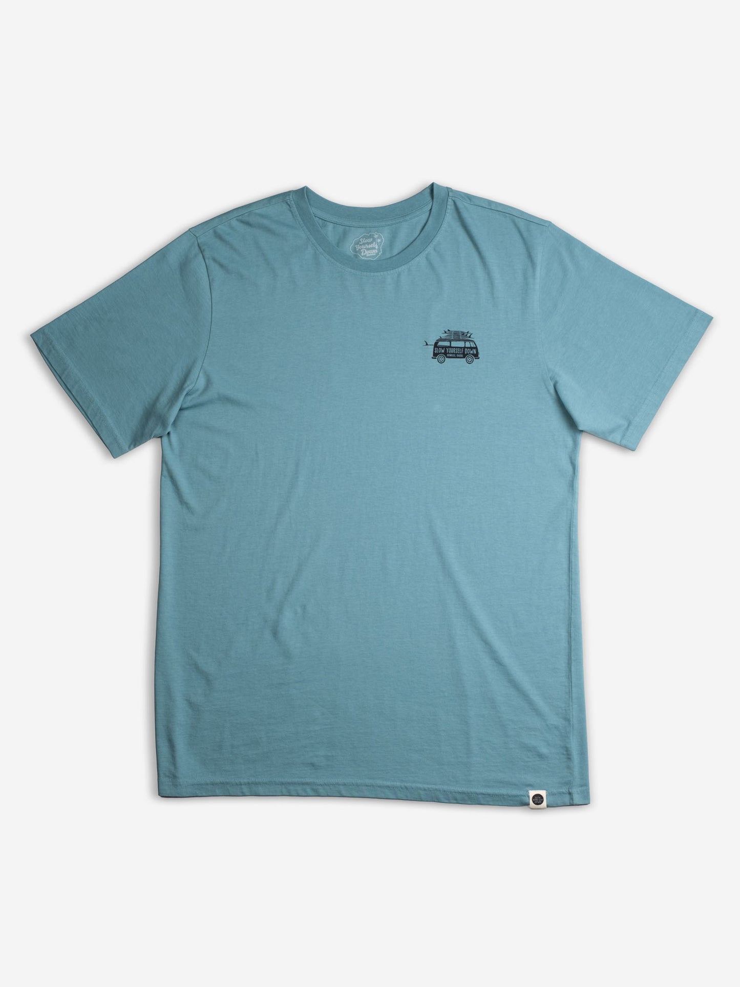 Mineral Blue Surf Van Tee | Organic Cotton | Slow Yourself Down - Mens Shirts