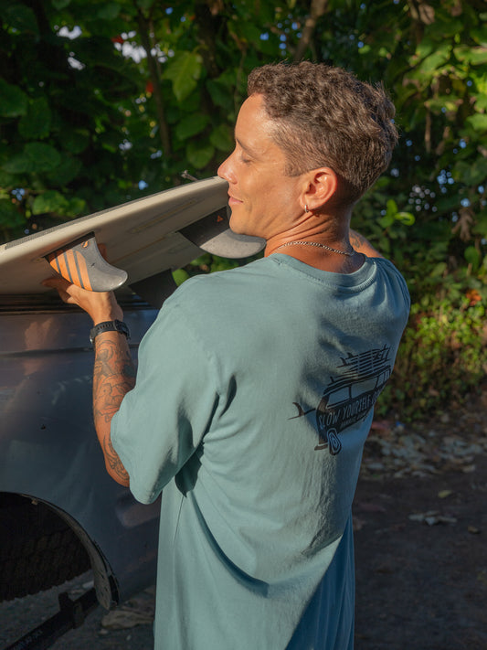 Mineral Blue Surf Van Tee - Slow Yourself Down