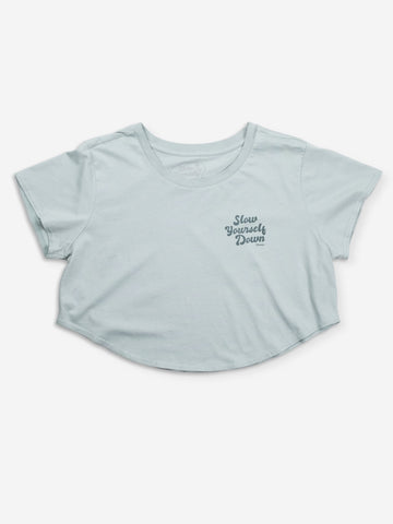 Mist Moon Crop | Organic Cotton | Slow Yourself Down - Womens Shirts