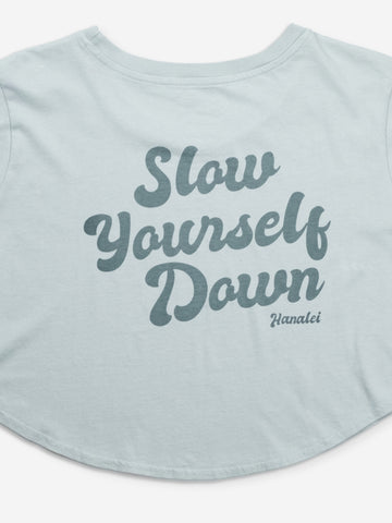 Mist Moon Crop | Organic Cotton | Slow Yourself Down - Womens Shirts