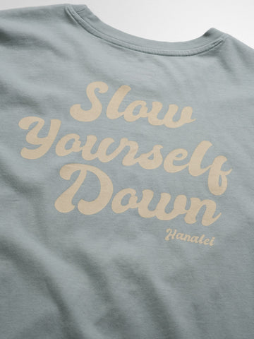 Mist Retro Tee | Organic Cotton | Slow Yourself Down - Mens Shirts