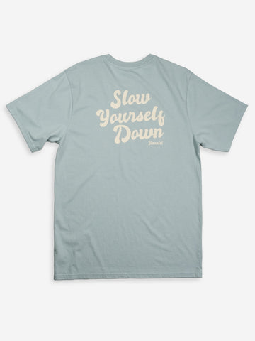 Mist Retro Tee | Organic Cotton | Slow Yourself Down - Mens Shirts