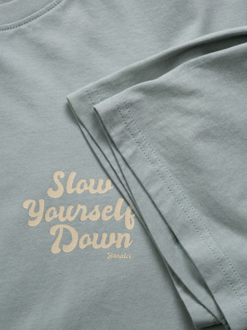 Mist Retro Tee | Organic Cotton | Slow Yourself Down - Mens Shirts