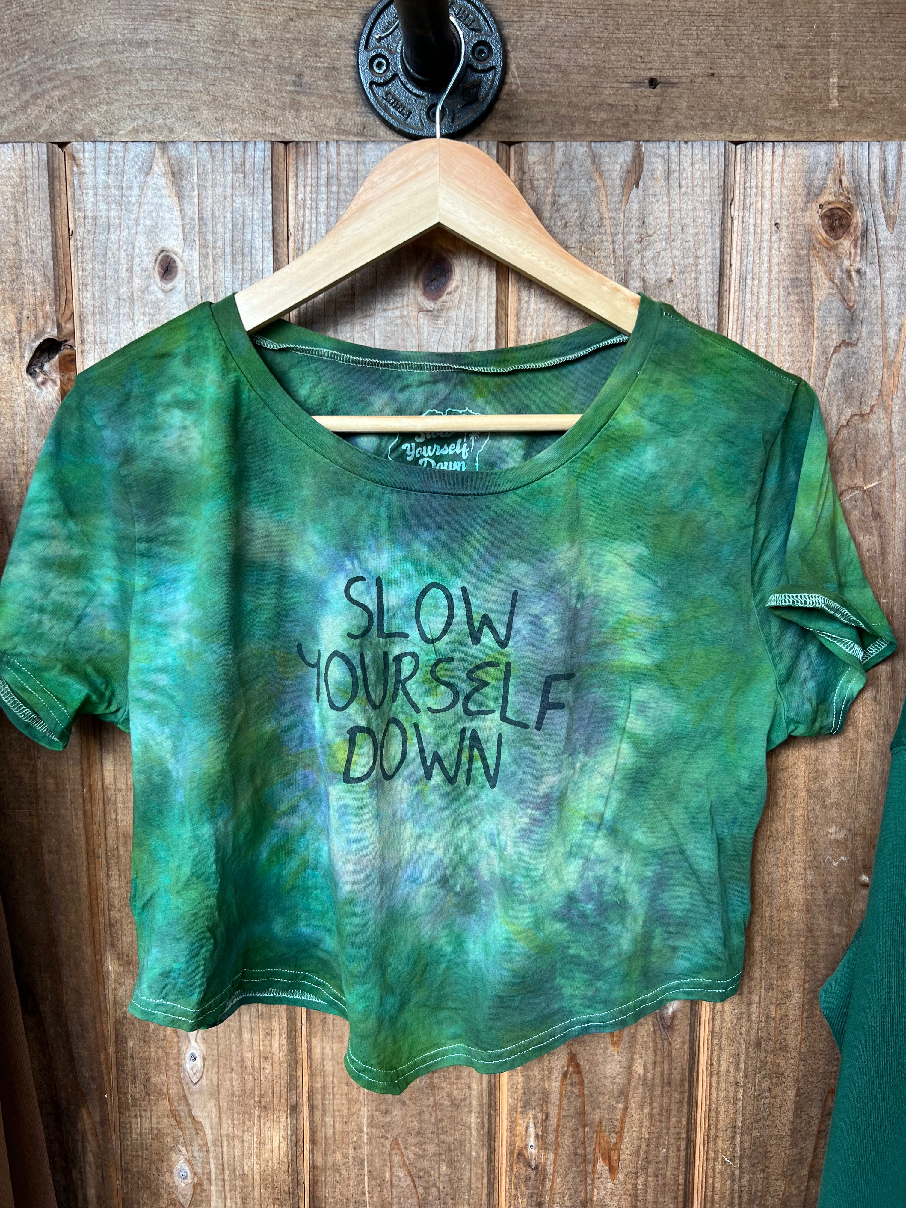 Original Moon Crop Tie Dye | Organic Cotton | Slow Yourself Down - Womens Shirts