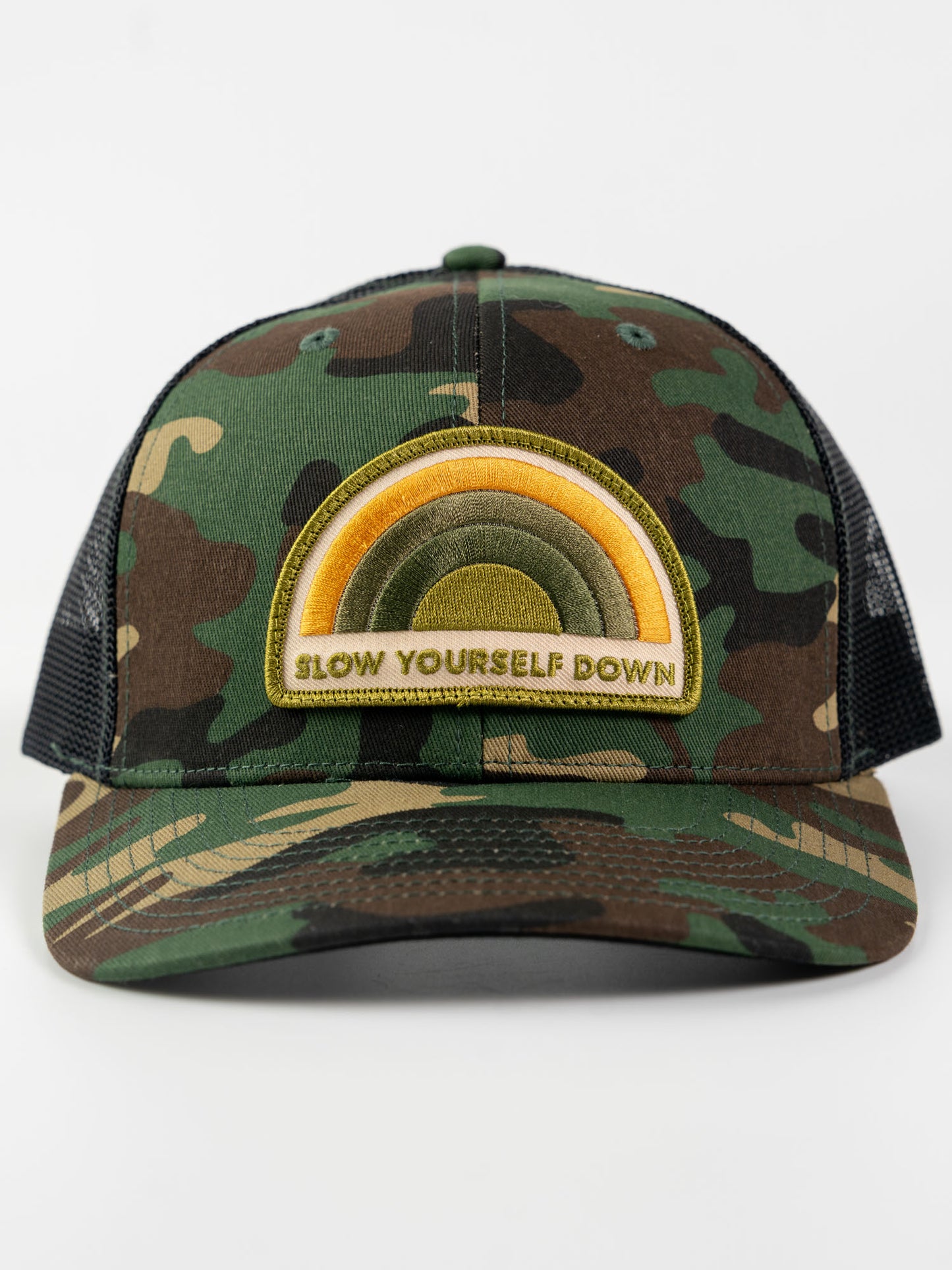 Recycled Rainbow Trucker Hat | Slow Yourself Down - Hats