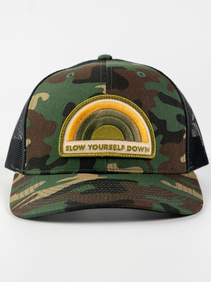 Recycled Rainbow Trucker Hat | Slow Yourself Down - Hats