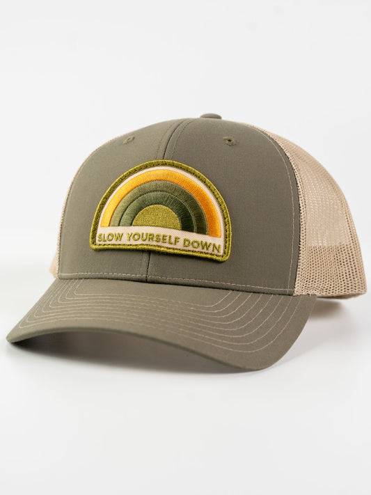 Recycled Rainbow Trucker Hat | Slow Yourself Down - Hats