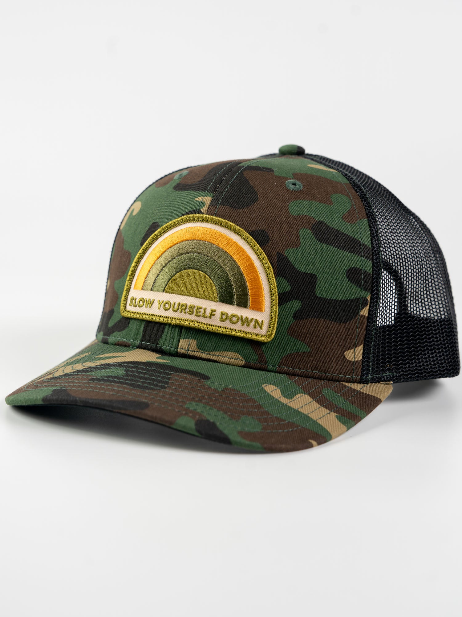 Recycled Rainbow Trucker Hat | Slow Yourself Down - Hats