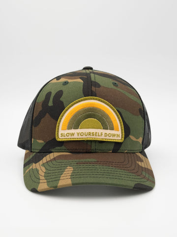 Recycled Rainbow Trucker Hat | Slow Yourself Down - Hats