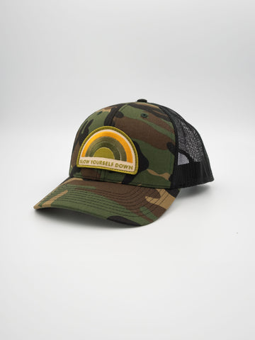 Recycled Rainbow Trucker Hat | Slow Yourself Down - Hats