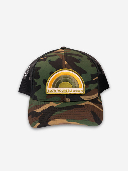 Recycled Rainbow Trucker Hat | Slow Yourself Down - Hats